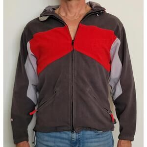 686 Enterprises Men’s S Fleece Hooded Zip Jacket Gray & Red